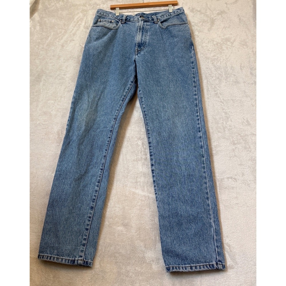 Vintage Faconnable Jeans Men's 36x36 Relaxed Straight Leg Blue 100% Cotton Denim